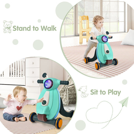 Andador de aprendizaje 2 en 1 con luces y sonidos para bebés