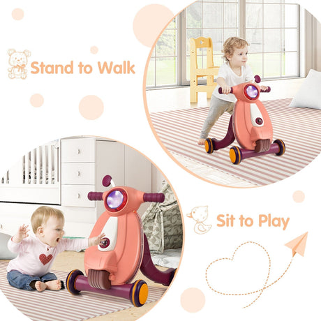 Andador de aprendizaje 2 en 1 con luces y sonidos para bebés