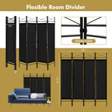 Divisor de habitación plegable independiente de 6 pies con 4 paneles