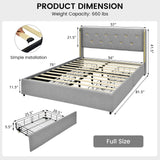 Base de cama para colchón con 4 cajones de almacenamiento