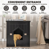 Cat Litter Box Enclosure with Flip Magnetic Half Door