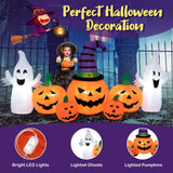 Calabazas Hinchables de Halloween de 2.74 metros de Largo con 2 Fantasmas