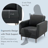 Sillón decorativo moderno tapizado con cojín de respaldo extraíble
