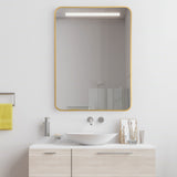 Metal Framed Bathroom Mirror with Rounded Corners