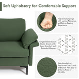 Sillón moderno de tela con muelles distribuidos originales y cojines en los reposabrazos