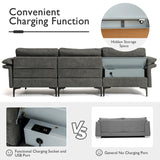 Sofá seccional modular extra grande en forma de L con chaise reversible para 4-5 personas