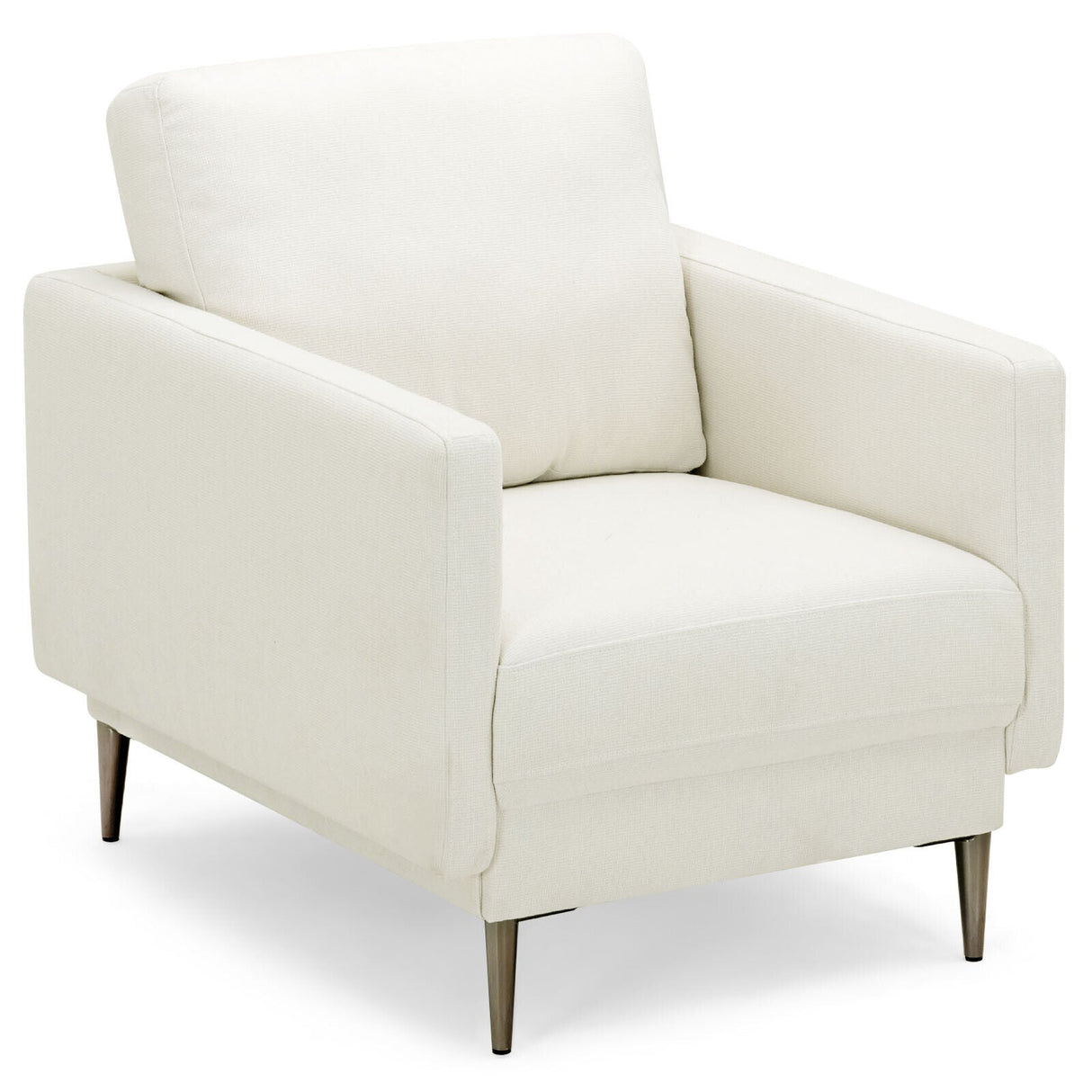 Sillón decorativo moderno tapizado con cojín de respaldo extraíble