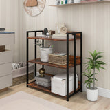 3/5-Tier Industrial Bookshelf Storage Shelf Display Rack with Adjustable Shelves