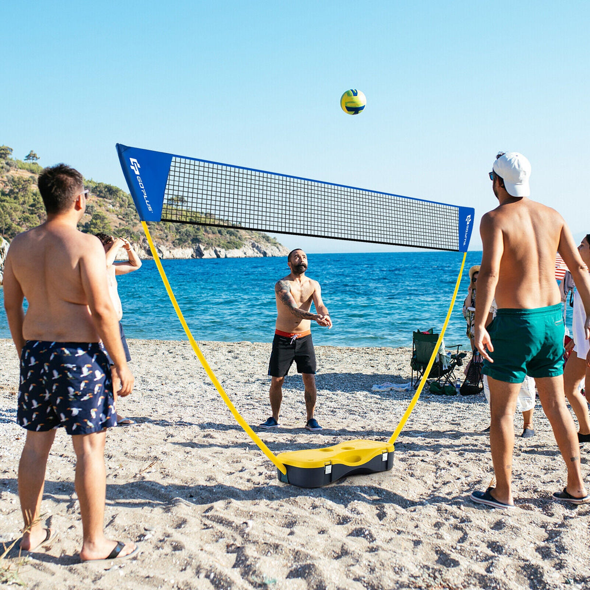 Set de bádminton portátil para deportes al aire libre con 2 volantes