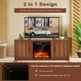 Mueble de TV con puertas corredizas dobles para televisores de hasta 65 pulgadas