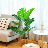 Árbol Artificial de Monstera Deliciosa de 4 Pies con 10 Hojas de Diferentes Tamaños