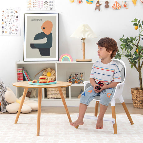 Silla alta convertible 4 en 1 para bebés, silla de alimentación infantil con bandeja ajustable