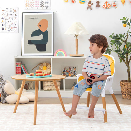 Silla alta convertible 4 en 1 para bebés, silla de alimentación infantil con bandeja ajustable