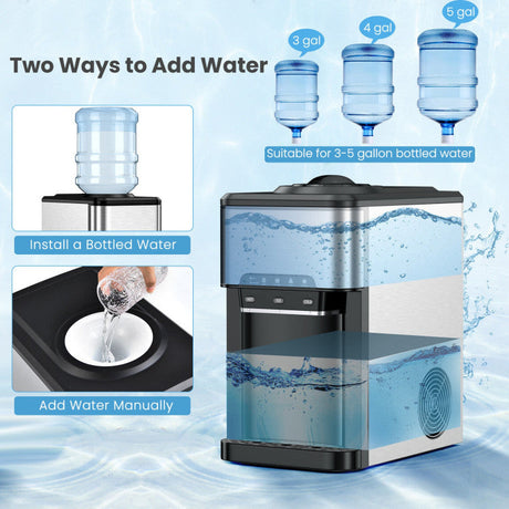 Dispensador de agua 3 en 1 con máquina de hielo y ajustes de temperatura