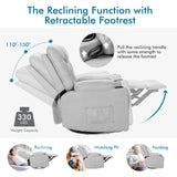 Massage Rocking Recliner Chair with Heat and Vibration-Gray