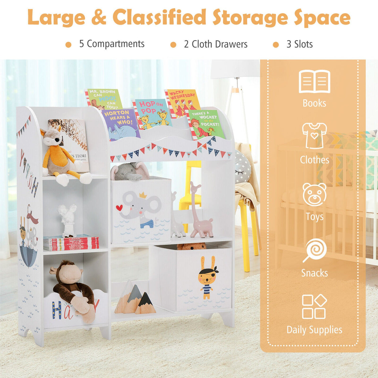 Mueble Organizador de Madera para Niños con Contenedores