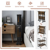 Folding Rolling Cart with Metal Frame-2-Tier