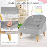 Sillón Sofá Infantil Tapizado en Terciopelo Suave con Otomana