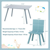 Set de Muebles de Actividad de Madera de 5 Piezas para Niños con Bloques de Construcción - Azul