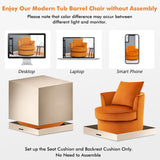 Sillón giratorio moderno 360° sin necesidad de montaje - Naranja