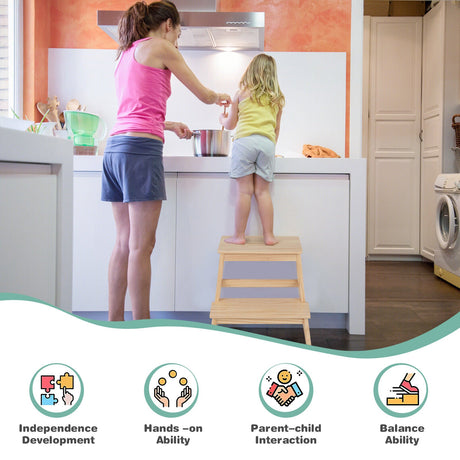 Escalón Multifuncional 2 en 1 para Niños Pequeños con Barandilla de Seguridad