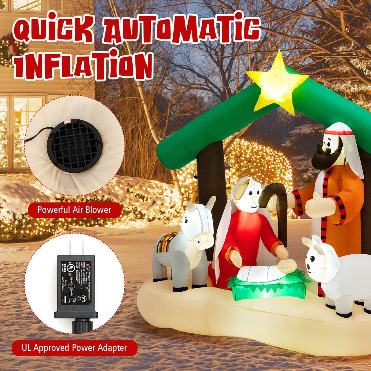 6.7 pies inflable navideño con luces LED