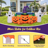 Calabazas Hinchables de Halloween de 2.74 metros de Largo con 2 Fantasmas