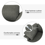 Sillón moderno de tela con muelles distribuidos originales y cojines en los reposabrazos
