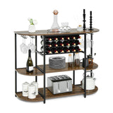 Estante para vinos de 47 pulgadas con portavasos y estantes de almacenamiento