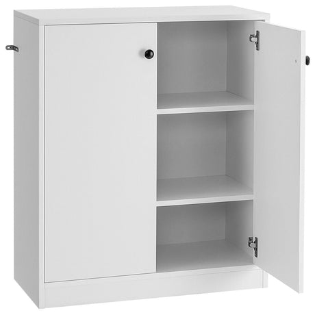 Mueble Bajo de Almacenamiento de 2 Puertas con Estante de 3 Niveles - Blanco