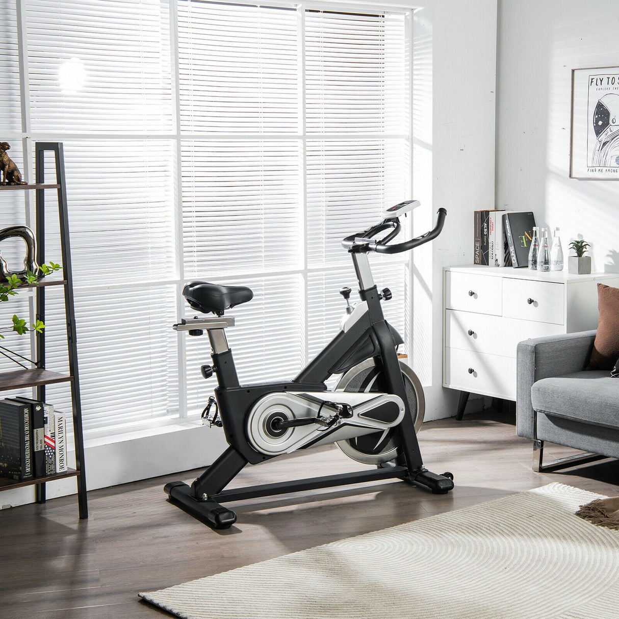 Bicicleta estática con volante de inercia de 40 lb