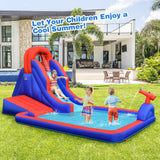 Tobogán de agua inflable 5 en 1 con muro de escalada
