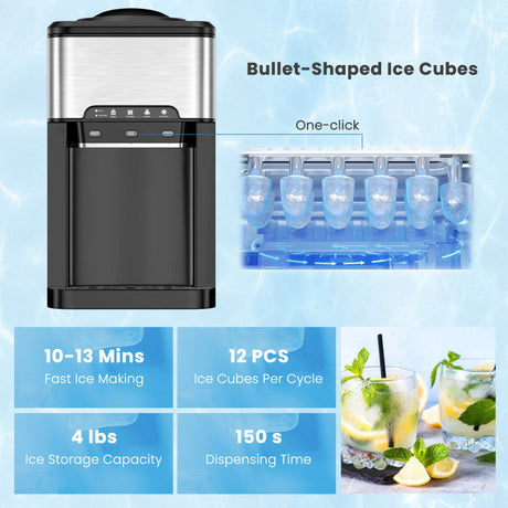 Dispensador de agua 3 en 1 con máquina de hielo y ajustes de temperatura