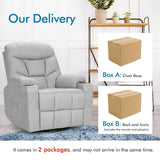 Massage Rocking Recliner Chair with Heat and Vibration-Gray