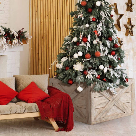 Caja de madera para el tronco del árbol de 28.5 pulgadas para uso en interiores y exteriores