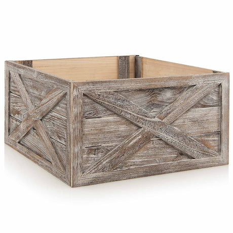 Caja de madera para el tronco del árbol de 28.5 pulgadas para uso en interiores y exteriores