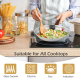 Juego de utensilios de cocina de acero inoxidable de 11 piezas con asas doradas que no se calientan