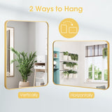 Metal Framed Bathroom Mirror with Rounded Corners