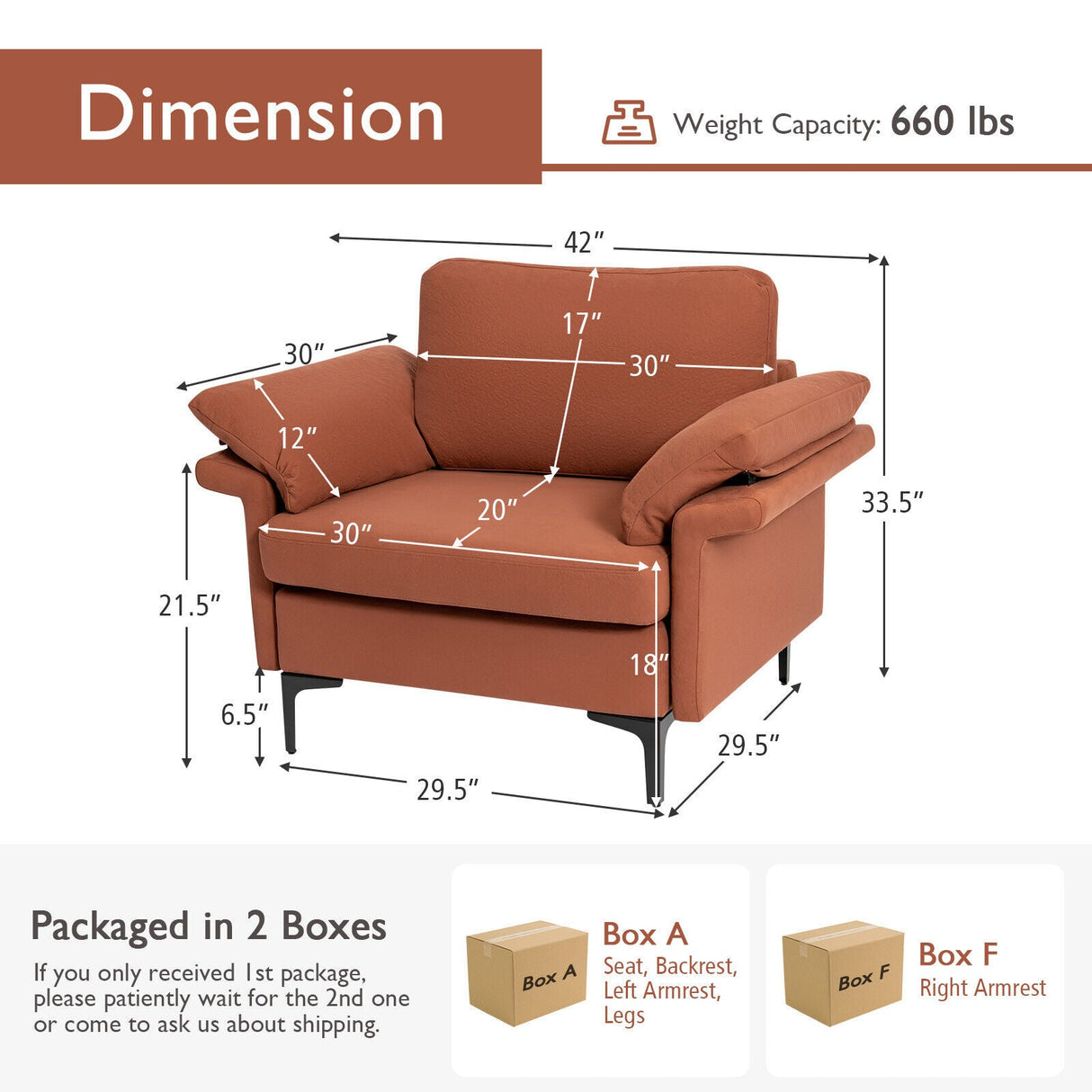Sillón moderno de tela con muelles distribuidos originales y cojines en los reposabrazos