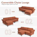 Sofá seccional modular extra grande en forma de L con chaise reversible para 4-5 personas