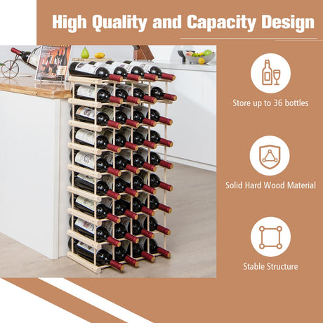Estante de madera para 36 botellas para bodega