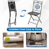 3 Pieces Patio Bistro Set Outdoor Furniture Mosaic Table Chairs