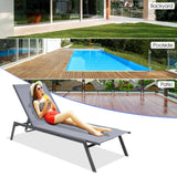 Tumbona reclinable ajustable para exterior con posición horizontal y tela de secado rápido