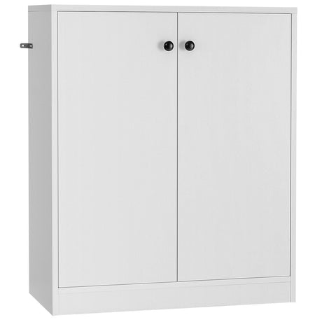 Mueble Bajo de Almacenamiento de 2 Puertas con Estante de 3 Niveles - Blanco