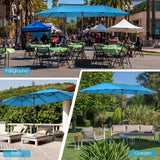 15 Feet Patio Double-Sided Umbrella with Hand-Crank System