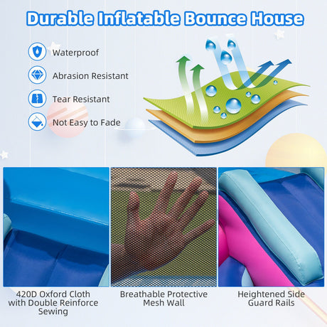 Castillo hinchable espacial 3 en 1 con soplador de 480W