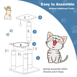 Árbol rascador multinivel con postes rascadores y hamaca para gatos