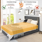 Base de cama tapizada tamaño matrimonial/queen con 4 cajones de almacenamiento