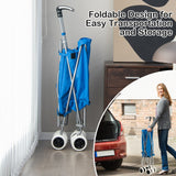 Carro de compras plegable con bolsa de lona extraíble resistente al agua