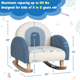 Mecedora para niños Sofá tapizado de terciopelo para niños con patas de madera maciza
